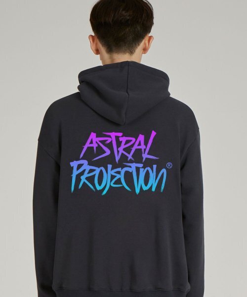 ASTRAL PROJECTION(アストラルプロジェクション)の「グラフィティレタリングワッフル裏毛フードパーカー_チャコール(パーカー・メンズ・その他・LARGE/X-LARGE/XX-LARGE)」の1枚目の写真