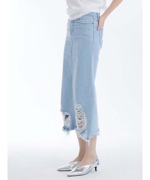 UNKNOWN PLANET(アンノウンプラネット)の「デストロイドデニムスカート 薄い青(スカート・レディース・その他・LARGE/MEDIUM/SMALL)」の3枚目の写真