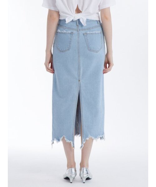 UNKNOWN PLANET(アンノウンプラネット)の「デストロイドデニムスカート 薄い青(スカート・レディース・その他・LARGE/MEDIUM/SMALL)」の5枚目の写真