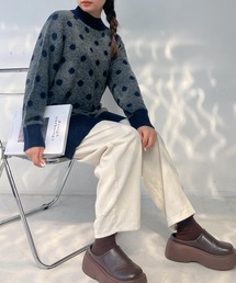 AS KNOW AS plus（アズノゥアズプラス）の「♪ふわふわジャガード ハイネック コクーンニットチュニック（チュニック・レディース）」