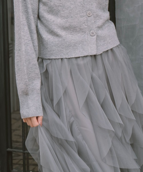 archives（アルシーヴ）の「ラッフルチュールスカート（スカート・レディース・ブラック/アイボリー/グレー・MEDIUM）」の8枚目の写真