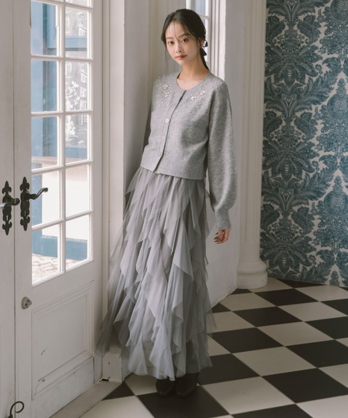 archives（アルシーヴ）の「ラッフルチュールスカート（スカート・レディース・ブラック/アイボリー/グレー・MEDIUM）」の11枚目の写真