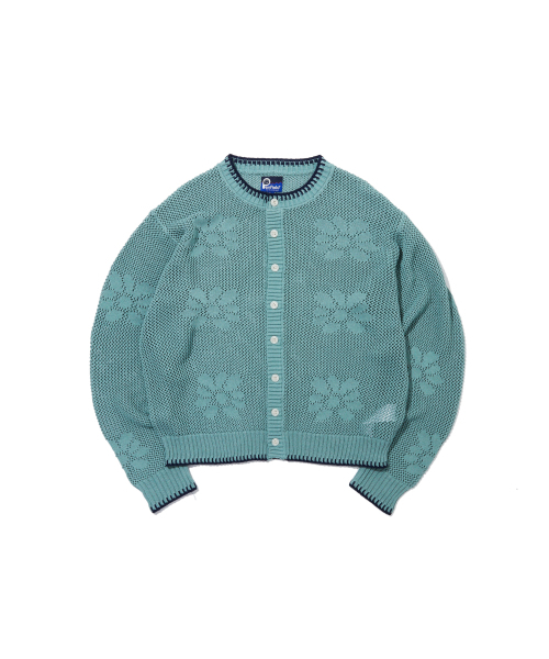 PENFIELD(ペンフィールド)の「フラワーパターンロングスリーブニットカーディガンブルー_FR2KJ04U(カーディガン/ボレロ・レディース・ブルー・SMALL/MEDIUM)」の2枚目の写真