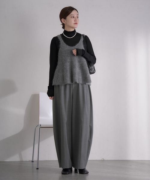 WEB限定/追加》モヘヤミックスフレアタンク（ベスト）｜IENA（イエナ