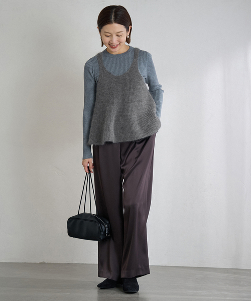 IENA（イエナ）の「《WEB限定/追加》モヘヤミックスフレアタンク（ベスト・レディース・チャコールグレー・FREE）」の17枚目の写真