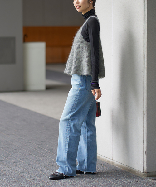 WEB限定/追加》モヘヤミックスフレアタンク（ベスト）｜IENA（イエナ