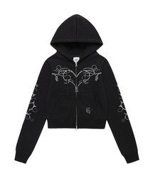 W STEM ZIP UP HOODIE BLACK(CV2FSFM402A)