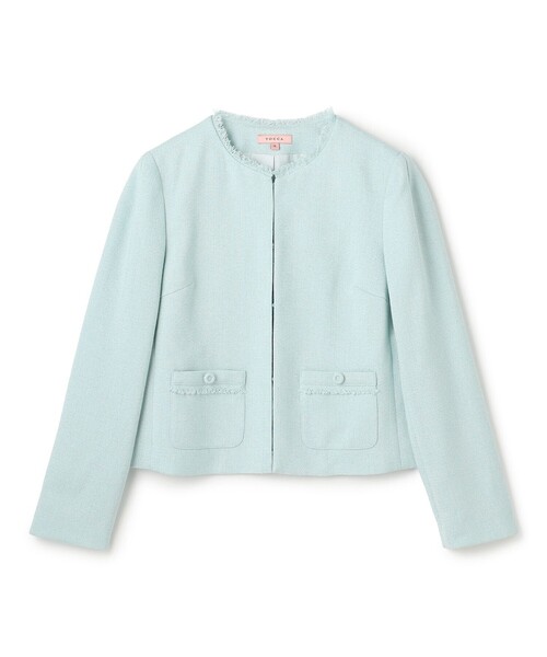 TOCCA（トッカ）の「FROST MIST TWEED ジャケット（ノーカラージャケット・レディース・ライラック系5/スカイブルー系5・0/2/4/6）」の16枚目の写真
