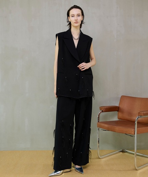 MAISON SPECIAL(メゾンスペシャル)の「Feather Tuck Pants/フェザータックパンツ(その他パンツ・レディース・ブラック・38/36)」の5枚目の写真