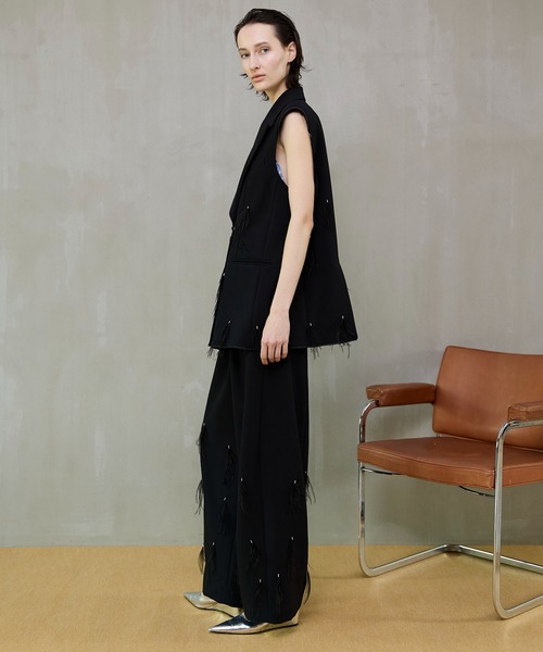 MAISON SPECIAL(メゾンスペシャル)の「Feather Tuck Pants/フェザータックパンツ(その他パンツ・レディース・ブラック・38/36)」の6枚目の写真