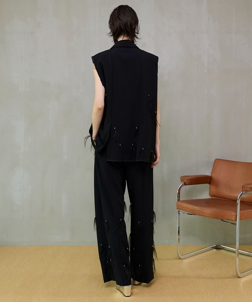 MAISON SPECIAL(メゾンスペシャル)の「Feather Tuck Pants/フェザータックパンツ(その他パンツ・レディース・ブラック・38/36)」の7枚目の写真