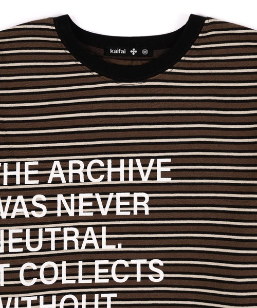 kaifai（カイファイ）の「【UNISEX】KAIFAI／TypoボーダーロンT（Tシャツ/カットソー・メンズ・ブルー/ブラウン・MEDIUM/LARGE）」の5枚目の写真