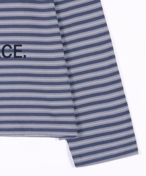 kaifai（カイファイ）の「【UNISEX】KAIFAI／TypoボーダーロンT（Tシャツ/カットソー・メンズ・ブルー/ブラウン・MEDIUM/LARGE）」の11枚目の写真