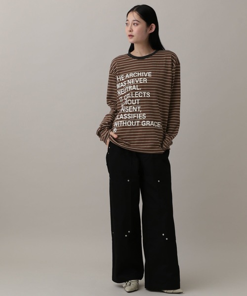 kaifai（カイファイ）の「【UNISEX】KAIFAI／TypoボーダーロンT（Tシャツ/カットソー・メンズ・ブルー/ブラウン・MEDIUM/LARGE）」の13枚目の写真
