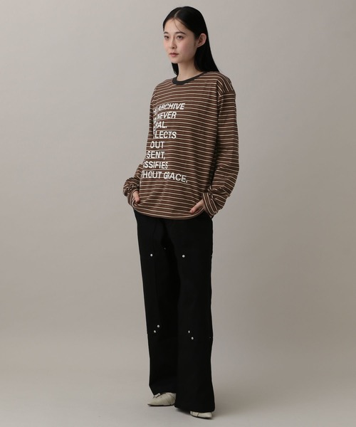kaifai（カイファイ）の「【UNISEX】KAIFAI／TypoボーダーロンT（Tシャツ/カットソー・メンズ・ブルー/ブラウン・MEDIUM/LARGE）」の14枚目の写真