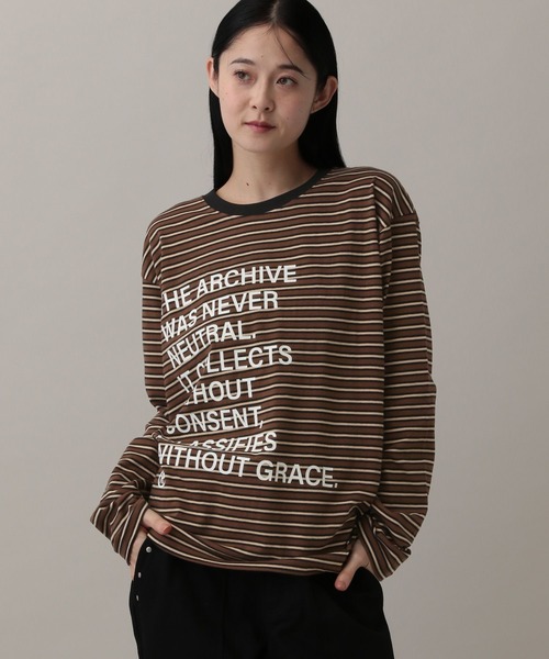 kaifai（カイファイ）の「【UNISEX】KAIFAI／TypoボーダーロンT（Tシャツ/カットソー・メンズ・ブルー/ブラウン・MEDIUM/LARGE）」の15枚目の写真