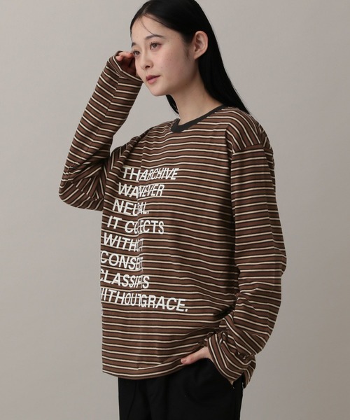 kaifai（カイファイ）の「【UNISEX】KAIFAI／TypoボーダーロンT（Tシャツ/カットソー・メンズ・ブルー/ブラウン・MEDIUM/LARGE）」の16枚目の写真