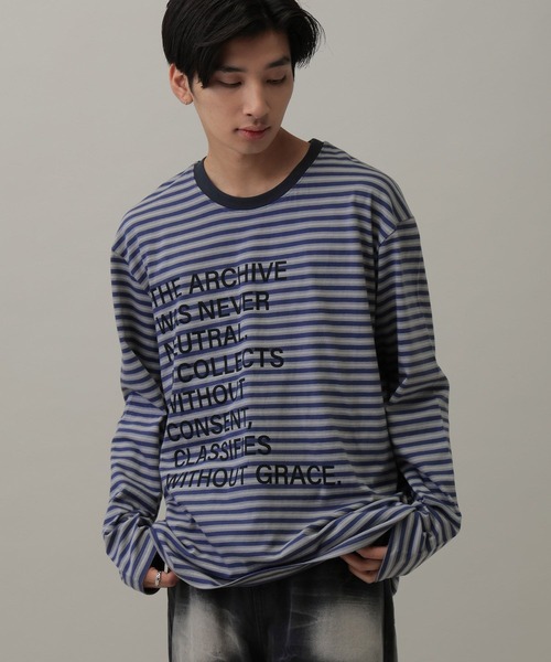 kaifai（カイファイ）の「【UNISEX】KAIFAI／TypoボーダーロンT（Tシャツ/カットソー・メンズ・ブルー/ブラウン・MEDIUM/LARGE）」の20枚目の写真