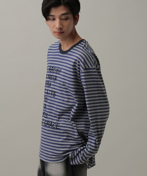 kaifai（カイファイ）の「【UNISEX】KAIFAI／TypoボーダーロンT（Tシャツ/カットソー・メンズ・ブルー/ブラウン・MEDIUM/LARGE）」の21枚目の写真