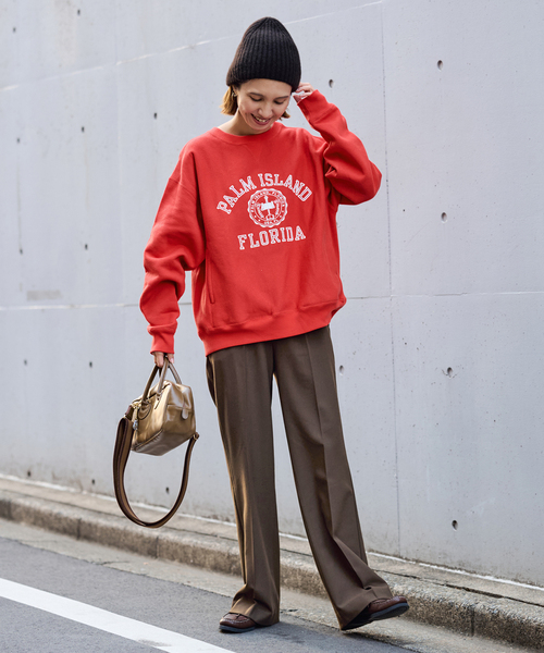 FRAMeWORK（フレームワーク）の「Champion 別注リバースウィーブ ロゴスウェットポケットプルオーバー（スウェット・レディース・レッド/ボルドー/ライトグレー・FREE）」の10枚目の写真