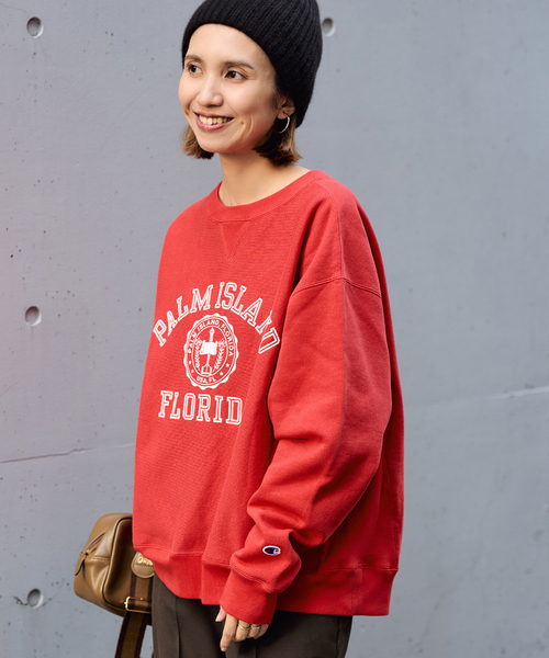 FRAMeWORK（フレームワーク）の「Champion 別注リバースウィーブ ロゴスウェットポケットプルオーバー（スウェット・レディース・レッド/ボルドー/ライトグレー・FREE）」の14枚目の写真