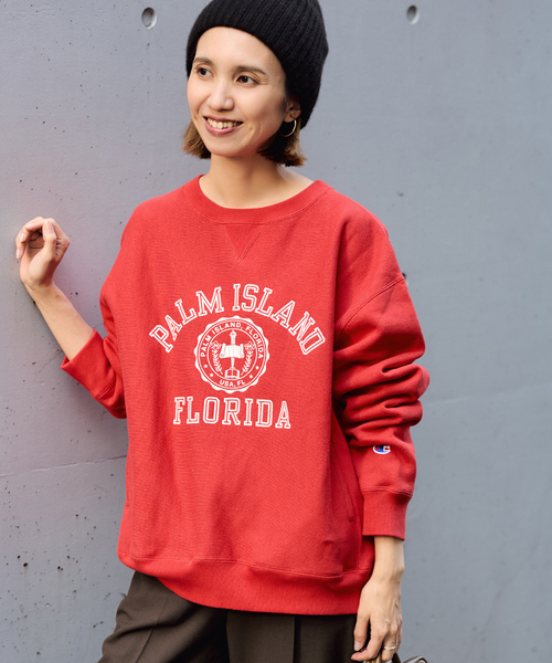 FRAMeWORK（フレームワーク）の「Champion 別注リバースウィーブ ロゴスウェットポケットプルオーバー（スウェット・レディース・レッド/ボルドー/ライトグレー・FREE）」の16枚目の写真