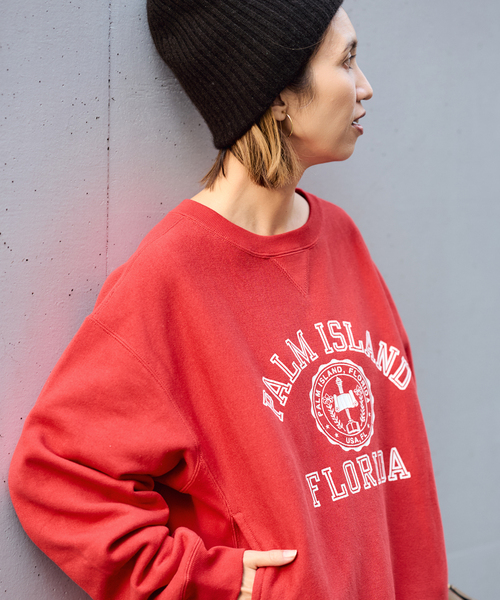 FRAMeWORK（フレームワーク）の「Champion 別注リバースウィーブ ロゴスウェットポケットプルオーバー（スウェット・レディース・レッド/ボルドー/ライトグレー・FREE）」の18枚目の写真