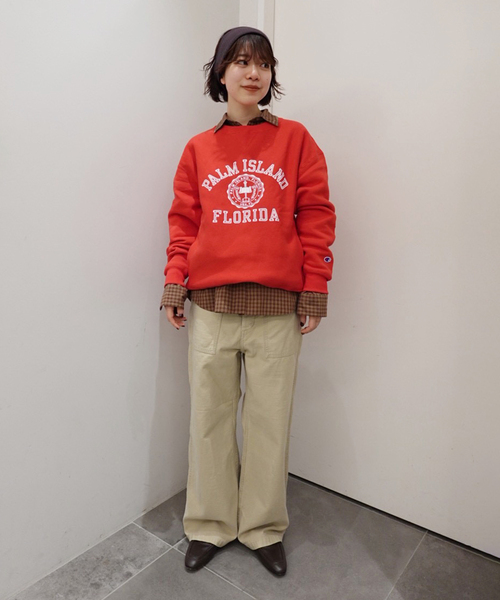 FRAMeWORK（フレームワーク）の「Champion 別注リバースウィーブ ロゴスウェットポケットプルオーバー（スウェット・レディース・レッド/ボルドー/ライトグレー・FREE）」の20枚目の写真