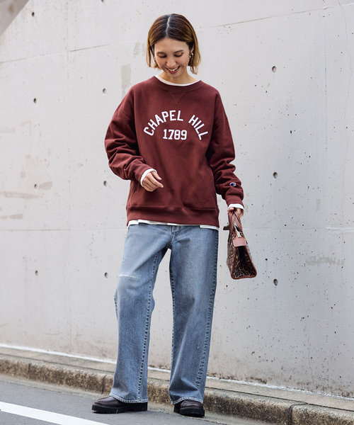 Champion 別注リバースウィーブ ロゴスウェットポケットプルオーバー