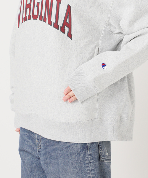 Champion 別注リバースウィーブ ロゴスウェットポケットプルオーバー