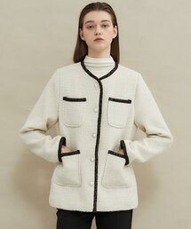 manavis7（マナビスセブン）の「Pearl soft tweed jacket [ivory]（その他アウター・レディース）」