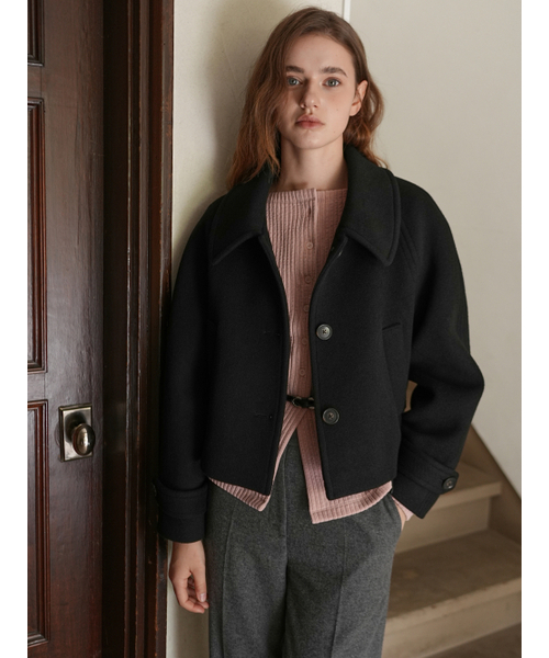 PAUL&ALICE(ポール&アリス)の「Raglan short wool coat / black(チェスターコート・レディース・ブラック・FREE)」の3枚目の写真