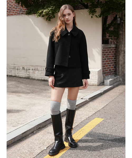 PAUL&ALICE(ポール&アリス)の「Raglan short wool coat / black(チェスターコート・レディース・ブラック・FREE)」の4枚目の写真