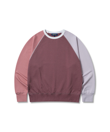 EDWARDMAX（エドワードマックス）の「Bio-washed purple block sweat color combination 100% cotton man-to-man（スウェット）」