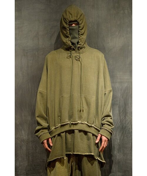 T-shirt Panel Layered Hoodie-KH（パーカー）｜ASPARAGUS（アスパラ