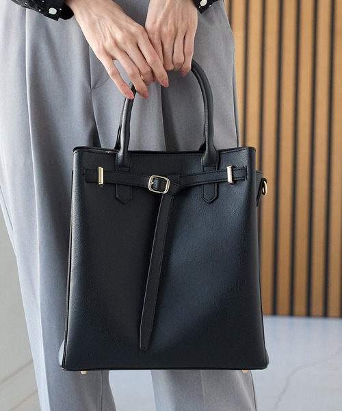 Honeys（ハニーズ）の「ノットベルトハンドバッグ（ハンドバッグ・レディース・アイボリー/グレー系その他/ブラック・FREE）」の6枚目の写真