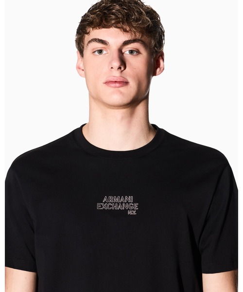 ARMANI EXCHANGE（アルマーニエクスチェンジ）の「【A|X アルマーニ エクスチェンジ】AXロゴ 半袖クルーネックTシャツ/REGULAR（Tシャツ/カットソー・メンズ・グレイッシュベージュ/ブラック・LARGE/MEDIUM/SMALL/X-LARGE/XX-LARGE/X-SMALL）」の2枚目の写真