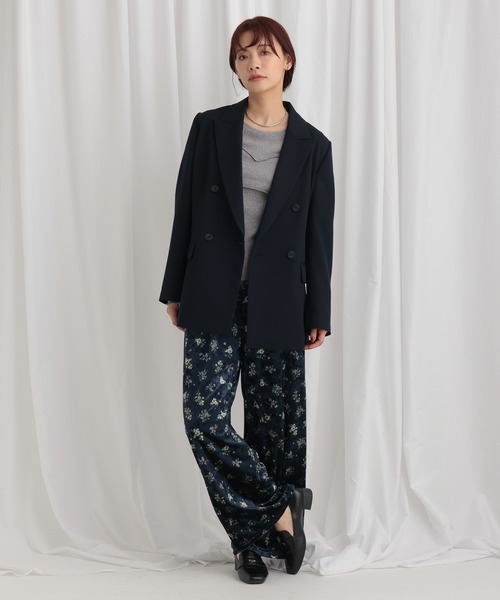 mysty woman（ミスティウーマン）の「フラワープリントベロアパンツ　638759（その他パンツ・レディース・カーキ/ネイビー・FREE）」の7枚目の写真