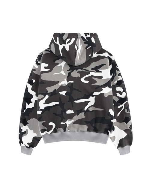 SUPPLIER（サプライヤー）の「ジップフーディ｜Camouflage Cross Leather Patch Zip Hoodie｜SUPPLIER（パーカー・メンズ・グリーン系カモフラージュ/グレー系カモフラージュ・MEDIUM/LARGE/X-LARGE/SMALL）」の10枚目の写真