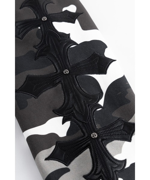 SUPPLIER（サプライヤー）の「ジップフーディ｜Camouflage Cross Leather Patch Zip Hoodie｜SUPPLIER（パーカー・メンズ・グリーン系カモフラージュ/グレー系カモフラージュ・MEDIUM/LARGE/X-LARGE/SMALL）」の17枚目の写真