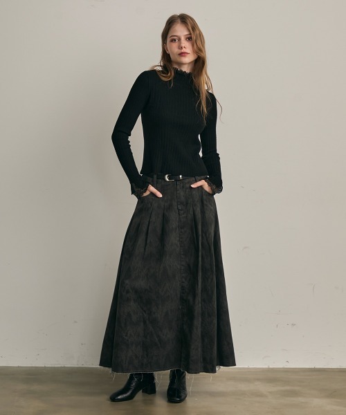 Clum(クルム)の「レースフリルレイヤードニットトップス(ニット/セーター・レディース・ホワイト/ナチュラル/ブラック・FREE)」の12枚目の写真