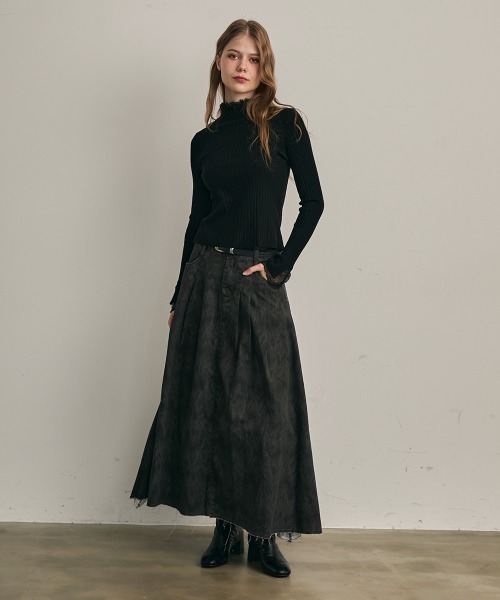 Clum(クルム)の「レースフリルレイヤードニットトップス(ニット/セーター・レディース・ホワイト/ナチュラル/ブラック・FREE)」の13枚目の写真