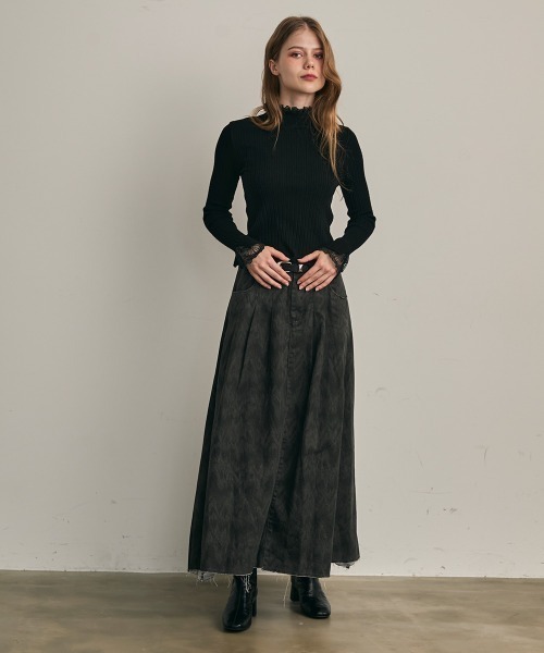 Clum(クルム)の「レースフリルレイヤードニットトップス(ニット/セーター・レディース・ホワイト/ナチュラル/ブラック・FREE)」の14枚目の写真
