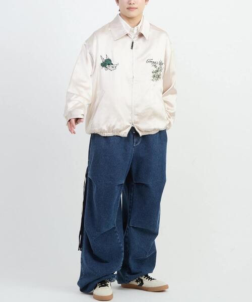 CONVERSE TOKYO（コンバーストウキョウ）の「DENIM WIDE CARGO PANTS（デニムパンツ・レディース・インディゴブルー/グレー/ブラック・MEDIUM/SMALL）」の11枚目の写真