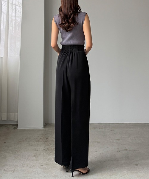 Louere(ルエレ)の「ハイウエストラップパンツ(スラックス・レディース・ブラック/アイボリー/ダークグレー・SMALL/MEDIUM/LARGE/X-LARGE)」の7枚目の写真