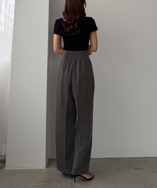 Louere(ルエレ)の「ハイウエストラップパンツ(スラックス・レディース・ブラック/アイボリー/ダークグレー・SMALL/MEDIUM/LARGE/X-LARGE)」の15枚目の写真