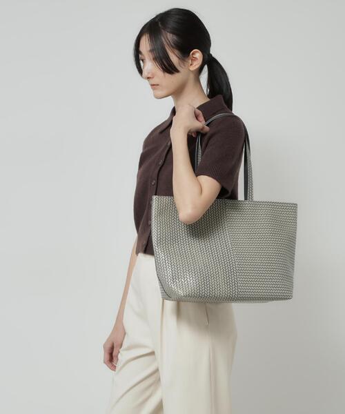 HIROKO HAYASHI(ヒロコハヤシ)の「OTTICA(オッティカ)トートバッグ(トートバッグ・レディース・グレー/アイボリー/ブルー系その他・00)」の8枚目の写真