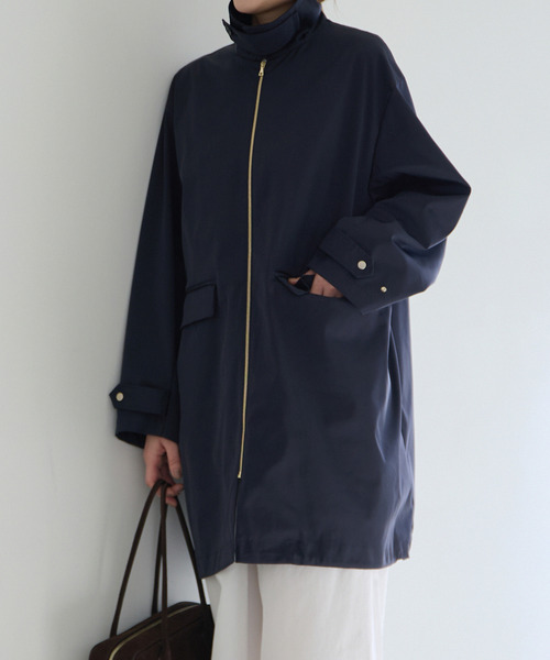martinique(マルティニーク)の「ステンカラージップブルゾン(ステンカラーコート・レディース・ネイビー/ベージュ・FREE)」の2枚目の写真