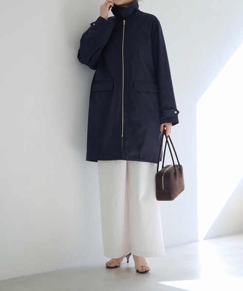 martinique(マルティニーク)の「ステンカラージップブルゾン(ステンカラーコート・レディース・ネイビー/ベージュ・FREE)」の3枚目の写真