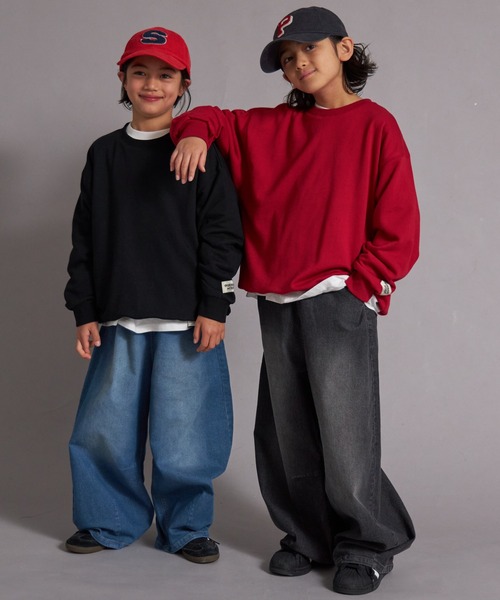 PAIRMANON STREET（ペアマノンストリート）の「裏毛 バックプリント ロゴ  スウェット トレーナー【PAIRMANON STREET】（スウェット・キッズ・グレー/ブルー/ブラック/グレー系その他/レッド・100/110/120/130/140/150/160/90）」の13枚目の写真